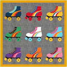 Load image into Gallery viewer, Roller Boots, Skates, Retro, Foundation Paper Piecing (FPP Pattern), Quilt Block, 3 sizes FPP Patterns- Full Bobbin Designs foundation paper piecing patterns quilt block patterns sewing patterns