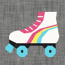 Load image into Gallery viewer, Roller Boots, Skates, Retro, Foundation Paper Piecing (FPP Pattern), Quilt Block, 3 sizes FPP Patterns- Full Bobbin Designs foundation paper piecing patterns quilt block patterns sewing patterns