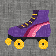 Load image into Gallery viewer, Roller Boots, Skates, Retro, Foundation Paper Piecing (FPP Pattern), Quilt Block, 3 sizes FPP Patterns- Full Bobbin Designs foundation paper piecing patterns quilt block patterns sewing patterns