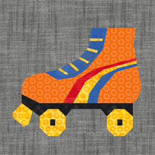 Load image into Gallery viewer, Roller Boots, Skates, Retro, Foundation Paper Piecing (FPP Pattern), Quilt Block, 3 sizes FPP Patterns- Full Bobbin Designs foundation paper piecing patterns quilt block patterns sewing patterns