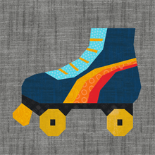 Load image into Gallery viewer, Roller Boots, Skates, Retro, Foundation Paper Piecing (FPP Pattern), Quilt Block, 3 sizes FPP Patterns- Full Bobbin Designs foundation paper piecing patterns quilt block patterns sewing patterns