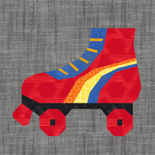 Load image into Gallery viewer, Roller Boots, Skates, Retro, Foundation Paper Piecing (FPP Pattern), Quilt Block, 3 sizes FPP Patterns- Full Bobbin Designs foundation paper piecing patterns quilt block patterns sewing patterns