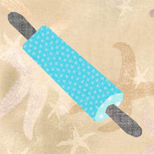 Load image into Gallery viewer, Rolling Pin, Foundation Paper Piecing Pattern (FPP Pattern), Quilt Block, 3 sizes FPP Patterns- Full Bobbin Designs foundation paper piecing patterns quilt block patterns sewing patterns