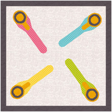 Load image into Gallery viewer, Rotary Cutter, Sewing Notions, Foundation Paper Piecing Pattern (FPP Pattern), Quilt Block, 3 Sizes FPP Patterns- Full Bobbin Designs foundation paper piecing patterns quilt block patterns sewing patterns