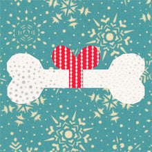 Load image into Gallery viewer, Santa Paws & Gift a Dog a Bone, Pattern Set, Foundation Paper Piecing Pattern (FPP Pattern), Quilt Block, 2 Patterns in 4 Sizes Each FPP Patterns- Full Bobbin Designs foundation paper piecing patterns quilt block patterns sewing patterns