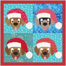 Load image into Gallery viewer, Santa Paws & Gift a Dog a Bone, Pattern Set, Foundation Paper Piecing Pattern (FPP Pattern), Quilt Block, 2 Patterns in 4 Sizes Each FPP Patterns- Full Bobbin Designs foundation paper piecing patterns quilt block patterns sewing patterns
