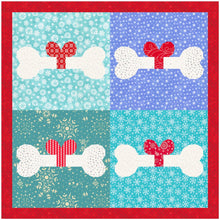 Load image into Gallery viewer, Santa Paws & Gift a Dog a Bone, Pattern Set, Foundation Paper Piecing Pattern (FPP Pattern), Quilt Block, 2 Patterns in 4 Sizes Each FPP Patterns- Full Bobbin Designs foundation paper piecing patterns quilt block patterns sewing patterns