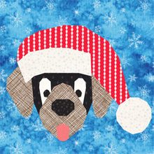 Load image into Gallery viewer, Santa Paws & Gift a Dog a Bone, Pattern Set, Foundation Paper Piecing Pattern (FPP Pattern), Quilt Block, 2 Patterns in 4 Sizes Each FPP Patterns- Full Bobbin Designs foundation paper piecing patterns quilt block patterns sewing patterns