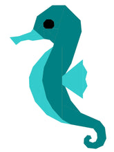 Load image into Gallery viewer, Seahorse, Foundation Paper Piecing Pattern (FPP Pattern), Quilt Block, 3 sizes FPP Patterns- Full Bobbin Designs foundation paper piecing patterns quilt block patterns sewing patterns