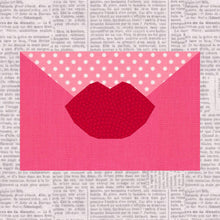 Load image into Gallery viewer, Sealed with a Kiss, Valentine, Foundation Paper Piecing Pattern (FPP Pattern), Quilt Block, 3 sizes FPP Patterns- Full Bobbin Designs foundation paper piecing patterns quilt block patterns sewing patterns