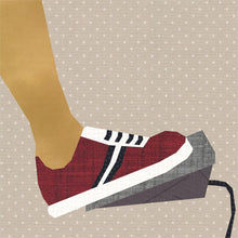 Load image into Gallery viewer, Sewing in Sneakers, Sewing Machine Foot Pedal, Foundation Paper Piecing Pattern (FPP Pattern), Quilt Block, 4 Sizes FPP Patterns- Full Bobbin Designs foundation paper piecing patterns quilt block patterns sewing patterns