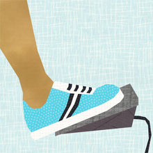 Load image into Gallery viewer, Sewing in Sneakers, Sewing Machine Foot Pedal, Foundation Paper Piecing Pattern (FPP Pattern), Quilt Block, 4 Sizes FPP Patterns- Full Bobbin Designs foundation paper piecing patterns quilt block patterns sewing patterns