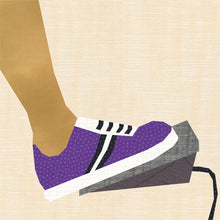 Load image into Gallery viewer, Sewing in Sneakers, Sewing Machine Foot Pedal, Foundation Paper Piecing Pattern (FPP Pattern), Quilt Block, 4 Sizes FPP Patterns- Full Bobbin Designs foundation paper piecing patterns quilt block patterns sewing patterns