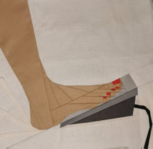 Load image into Gallery viewer, Sewing in Bare Feet, Sewing Machine Foot Pedal, Foundation Paper Piecing Pattern (FPP Pattern), Quilt Block, 5 Sizes