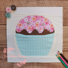 Load image into Gallery viewer, Simply Iced Cupcake Foundation Paper Piecing Pattern (FPP), Quilt Block, 3 sizes FPP Patterns- Full Bobbin Designs foundation paper piecing patterns quilt block patterns sewing patterns