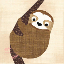Load image into Gallery viewer, Sloth, Foundation Paper Piecing Pattern (FPP), Quilt Block, 4 sizes FPP Patterns- Full Bobbin Designs foundation paper piecing patterns quilt block patterns sewing patterns