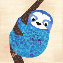 Load image into Gallery viewer, Sloth, Foundation Paper Piecing Pattern (FPP), Quilt Block, 4 sizes FPP Patterns- Full Bobbin Designs foundation paper piecing patterns quilt block patterns sewing patterns