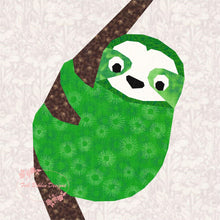 Load image into Gallery viewer, Sloth, Foundation Paper Piecing Pattern (FPP), Quilt Block, 4 sizes FPP Patterns- Full Bobbin Designs foundation paper piecing patterns quilt block patterns sewing patterns