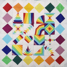 Load image into Gallery viewer, Somewhere Over the Rainbow, Foundation Paper Piecing, FPP Pattern Pack, 17 Blocks in 4 sizes FPP Patterns- Full Bobbin Designs foundation paper piecing patterns quilt block patterns sewing patterns