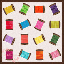 Load image into Gallery viewer, Spools of Thread, Foundation Paper Piecing Pattern (FPP Pattern), Quilt Block, 3 Versions included each in 3 sizes FPP Patterns- Full Bobbin Designs foundation paper piecing patterns quilt block patterns sewing patterns