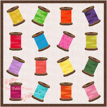 Load image into Gallery viewer, Spools of Thread, Foundation Paper Piecing Pattern (FPP Pattern), Quilt Block, 3 Versions included each in 3 sizes FPP Patterns- Full Bobbin Designs foundation paper piecing patterns quilt block patterns sewing patterns