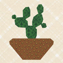 Load image into Gallery viewer, Succulents, Set of 4, Foundation Paper Piecing Pattern (FPP Pattern), Quilt Block, Each Pattern in 3 sizes FPP Patterns- Full Bobbin Designs foundation paper piecing patterns quilt block patterns sewing patterns