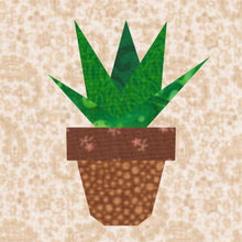 Load image into Gallery viewer, Succulents, Set of 4, Foundation Paper Piecing Pattern (FPP Pattern), Quilt Block, Each Pattern in 3 sizes FPP Patterns- Full Bobbin Designs foundation paper piecing patterns quilt block patterns sewing patterns