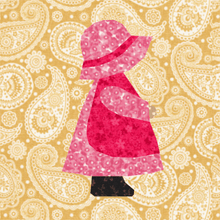 Load image into Gallery viewer, Sue Bonnet Sue, Foundation Paper Piecing, FPP Pattern, 3 sizes FPP Patterns- Full Bobbin Designs foundation paper piecing patterns quilt block patterns sewing patterns