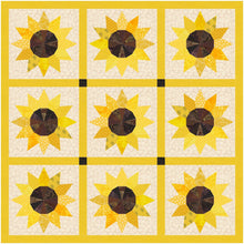 Load image into Gallery viewer, Sunflower, Foundation Paper Piecing Pattern (FPP Pattern), Quilt Block, 3 sizes FPP Patterns- Full Bobbin Designs foundation paper piecing patterns quilt block patterns sewing patterns