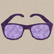 Load image into Gallery viewer, Sunny Days, Sunglasses, Foundation Paper Piecing Pattern (FPP Pattern), Quilt Block, 3 sizes FPP Patterns- Full Bobbin Designs foundation paper piecing patterns quilt block patterns sewing patterns