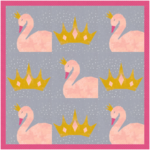 Load image into Gallery viewer, Swan Princess, Foundation Paper Piecing Pattern (FPP Pattern), Quilt Block, 3 sizes FPP Patterns- Full Bobbin Designs foundation paper piecing patterns quilt block patterns sewing patterns