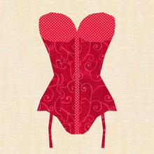 Load image into Gallery viewer, Teddy with Suspenders, Foundation Paper Piecing, FPP Pattern, 3 sizes FPP Patterns- Full Bobbin Designs foundation paper piecing patterns quilt block patterns sewing patterns