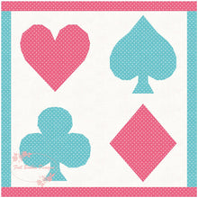 Load image into Gallery viewer, The Gambler, Playing Cards, Foundation Paper Piecing Pattern (FPP), Quilt Block, 5 sizes FPP Patterns- Full Bobbin Designs foundation paper piecing patterns quilt block patterns sewing patterns