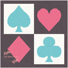 Load image into Gallery viewer, The Gambler, Playing Cards, Foundation Paper Piecing Pattern (FPP), Quilt Block, 5 sizes FPP Patterns- Full Bobbin Designs foundation paper piecing patterns quilt block patterns sewing patterns