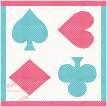 Load image into Gallery viewer, The Gambler, Playing Cards, Foundation Paper Piecing Pattern (FPP), Quilt Block, 5 sizes FPP Patterns- Full Bobbin Designs foundation paper piecing patterns quilt block patterns sewing patterns