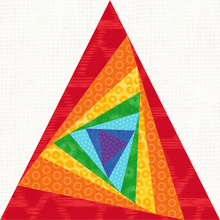 Load image into Gallery viewer, Triangle Lens, Foundation Paper Piecing, FPP Pattern, 3 sizes FPP Patterns- Full Bobbin Designs foundation paper piecing patterns quilt block patterns sewing patterns