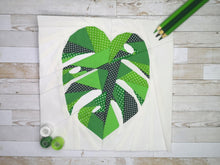 Load image into Gallery viewer, Tropical Leaf, Cheese Plant, Foundation Paper Piecing Pattern (FPP Pattern), Quilt Block, 3 sizes FPP Patterns- Full Bobbin Designs foundation paper piecing patterns quilt block patterns sewing patterns