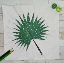 Load image into Gallery viewer, Tropical Leaf, Fan Palm, Foundation Paper Piecing Pattern (FPP Pattern), Quilt Block, 3 sizes FPP Patterns- Full Bobbin Designs foundation paper piecing patterns quilt block patterns sewing patterns