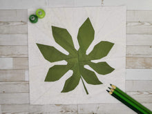 Load image into Gallery viewer, Tropical Leaf, Japanese Paper Plant, Foundation Paper Piecing Pattern (FPP Pattern), Quilt Block, 3 sizes FPP Patterns- Full Bobbin Designs foundation paper piecing patterns quilt block patterns sewing patterns