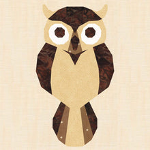 Load image into Gallery viewer, Twit Twoo,Owl, Foundation Paper Piecing Pattern (FPP Pattern), Quilt Block, 3 sizes FPP Patterns- Full Bobbin Designs foundation paper piecing patterns quilt block patterns sewing patterns
