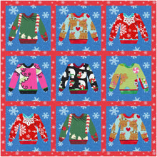 Load image into Gallery viewer, Ugly Sweater, Foundation Paper Piecing Pattern (FPP Pattern), Quilt Block, 3 sizes FPP Patterns- Full Bobbin Designs foundation paper piecing patterns quilt block patterns sewing patterns