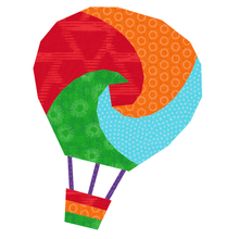 Load image into Gallery viewer, Up, Up & Away, Hot Air Balloon, Foundation Paper Piecing, FPP Pattern, 3 sizes FPP Patterns- Full Bobbin Designs foundation paper piecing patterns quilt block patterns sewing patterns