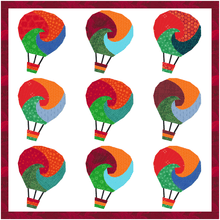 Load image into Gallery viewer, Up, Up & Away, Hot Air Balloon, Foundation Paper Piecing, FPP Pattern, 3 sizes FPP Patterns- Full Bobbin Designs foundation paper piecing patterns quilt block patterns sewing patterns
