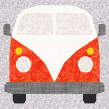 Load image into Gallery viewer, Volkswagen Minibus, Foundation Paper Piecing Pattern (FPP Pattern), Quilt Block, 3 sizes FPP Patterns- Full Bobbin Designs foundation paper piecing patterns quilt block patterns sewing patterns