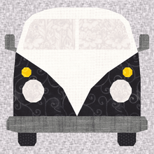 Load image into Gallery viewer, Volkswagen Minibus, Foundation Paper Piecing Pattern (FPP Pattern), Quilt Block, 3 sizes FPP Patterns- Full Bobbin Designs foundation paper piecing patterns quilt block patterns sewing patterns