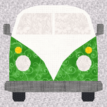 Load image into Gallery viewer, Volkswagen Minibus, Foundation Paper Piecing Pattern (FPP Pattern), Quilt Block, 3 sizes FPP Patterns- Full Bobbin Designs foundation paper piecing patterns quilt block patterns sewing patterns