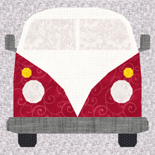 Load image into Gallery viewer, Volkswagen Minibus, Foundation Paper Piecing Pattern (FPP Pattern), Quilt Block, 3 sizes FPP Patterns- Full Bobbin Designs foundation paper piecing patterns quilt block patterns sewing patterns