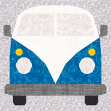 Load image into Gallery viewer, Volkswagen Minibus, Foundation Paper Piecing Pattern (FPP Pattern), Quilt Block, 3 sizes FPP Patterns- Full Bobbin Designs foundation paper piecing patterns quilt block patterns sewing patterns