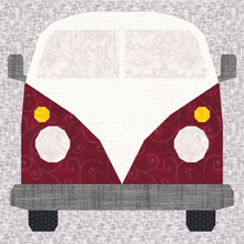 Load image into Gallery viewer, Volkswagen Minibus, Foundation Paper Piecing Pattern (FPP Pattern), Quilt Block, 3 sizes FPP Patterns- Full Bobbin Designs foundation paper piecing patterns quilt block patterns sewing patterns