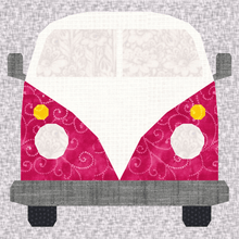Load image into Gallery viewer, Volkswagen Minibus, Foundation Paper Piecing Pattern (FPP Pattern), Quilt Block, 3 sizes FPP Patterns- Full Bobbin Designs foundation paper piecing patterns quilt block patterns sewing patterns